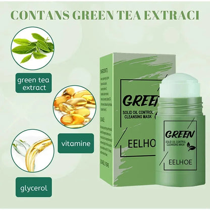 Green Tea Cleansing Solid Face Mask Stick Cleans Pores Remove Acne Blackhead Oil Control Lighten Moisturizing Beauty...