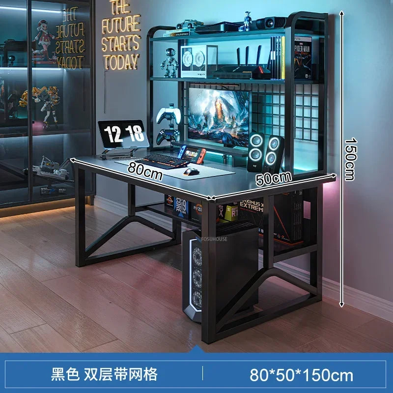 Home Office Table For Pc Gaming Desk Simple Desktop Computer Desks With Bookshelf Furniture Creative Reading Desk Gamer Table X