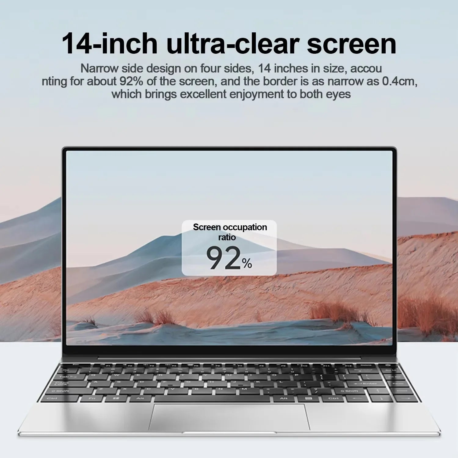 Ultra Slim Laptop 14.1" 16GB RAM 2TB SSD Intel N3700 Notebook Windows 11 Pro 1920*1080 Display Office Study Computer PC - Kimlud