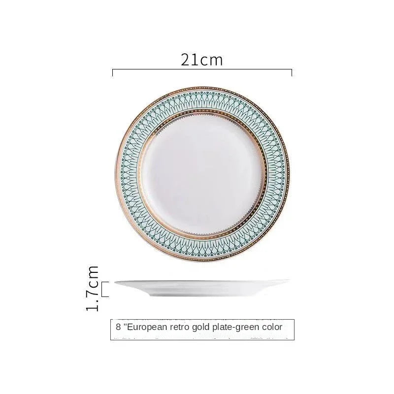 European style ceramic desserts, salad plates, restaurants, light luxury dishes, kitchen utensils - Kimlud