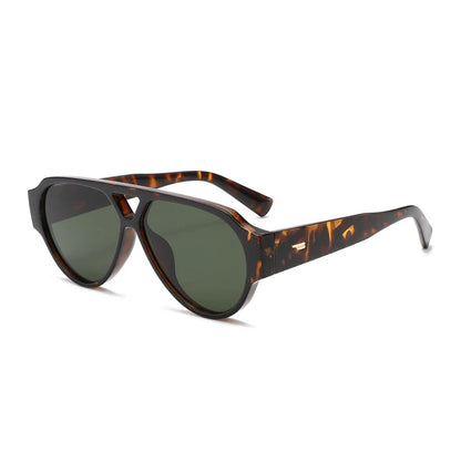 SO&EI Fashion Oversized Pilot Double Bridges Women Sunglasses Retro Rivets Men Red Green Shades UV400 Sun Glasses |...