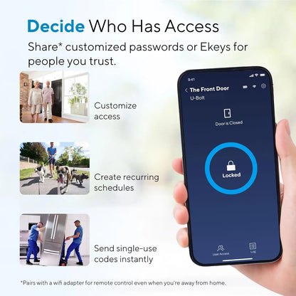 Smart Keyless Entry Door Lock with Bluetooth, App Control, Backlit Keypad, Auto Unlock for Front Door