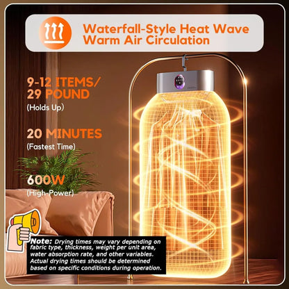 Portable Clothes Dryer, Clothes Dryer hold 9-12 Items, With Time Setting、Remote Control, Portable