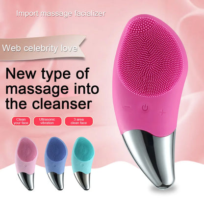 Waterproof Facial Cleansing Brush for Men & Women Rechargeable Exfoliating Electric Face Scrubber Cleanser Brush
