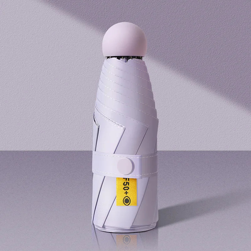 Compact Travel Mini Umbrella Uv Protection Capsule Umbrella 5 Fold Ultra Lightweight Sunshade Umbrellas Protable Manual