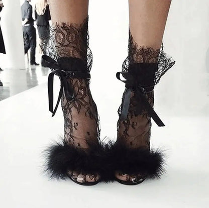 BKLD Womens Socks 2022 Summer Sexy Lace Floral Transparent Socks Women Mesh Women Girl Socks Elastic Fashion Lady Short Socks - Kimlud