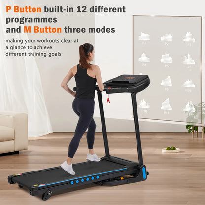 Foldable Incline Treadmill 3.0HP 350lbs Capacity Auto-Folding 10MPH Bluetooth USB/Type-C Charging Sports Equipment for...