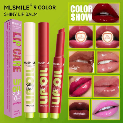 MLSMILE Multicolor Silky Lipstick Hydrating Lip Balm Long Lasting Mirror Gloss Oil Nourishing Radiant Press