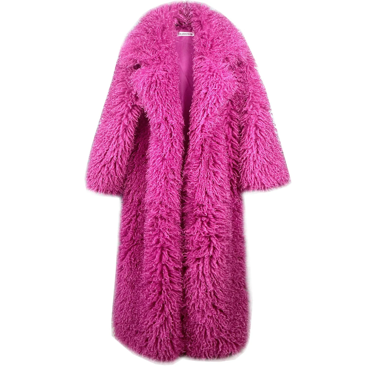 2025 Winter New Colorful Women's Furry Coat Rose Pink Faux Fur Coat Suit Collar Autumn Winter Thick Cardigan Long...