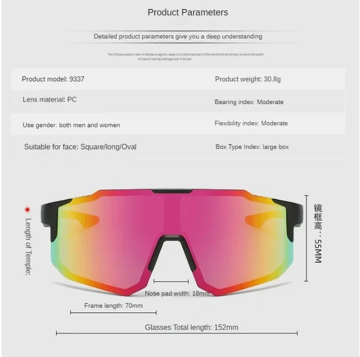 Cycling Sunglasses Sports Cycling Glasses Bike Eyewear MTB Dark Glasses Outdoor Bicycle Goggles for Men Women Sunglasses UV400 - Kimlud