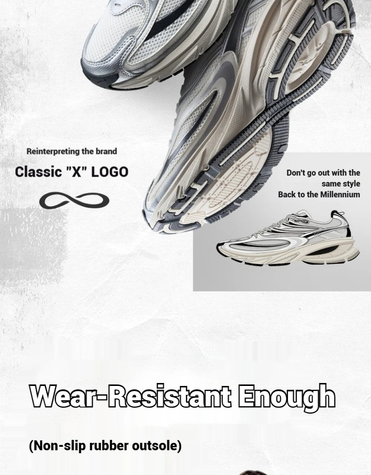 Xtep Little Basque 2 Casual Shoes for Men 2025 Summer Vintage Breathable Comfortable Non-Slip Durability Sneakers 875219320017