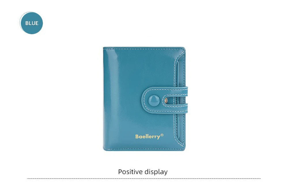 Women's Oiled Waxed Leather Wallet - Buckle Closure, Vertical Zipper Coin Pocket & 6 Card Slots (Heritage Design)