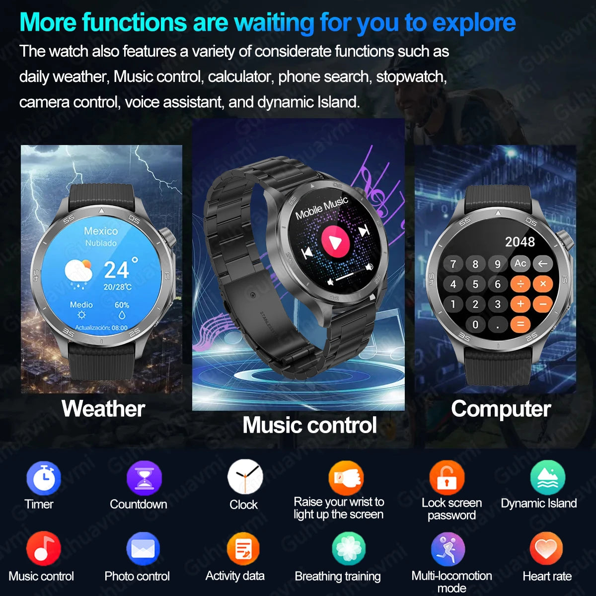 2025 NEW OPPO WANCH X2 MAX Outdoor Sports Men SmartWatch GPS Motion Trajectory Compass AMOLED Screen IP67 Waterproof Smart Watch