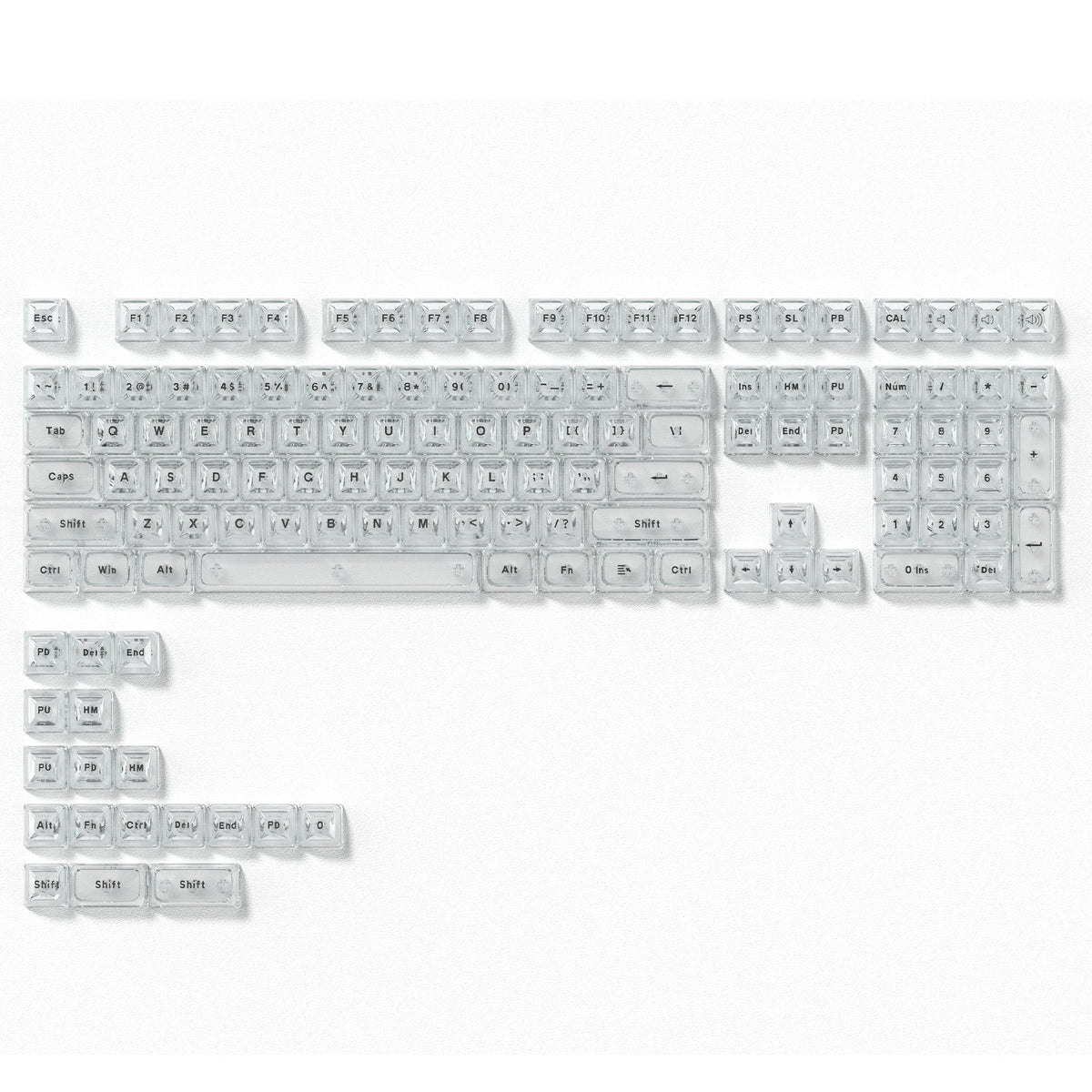 Womier Ice Cube Keycap 126 Keys Diamond RGB Shine Through Keycaps ASA Profile Transparent Custom Keycaps for Mechanical...