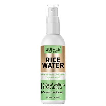 GOIPLE 100ml Rice Water Repair Dry Frizzy Damaged Refreshing Balance Scalp Nourish Roots Smooth Anti-loss Hair Growth Spray