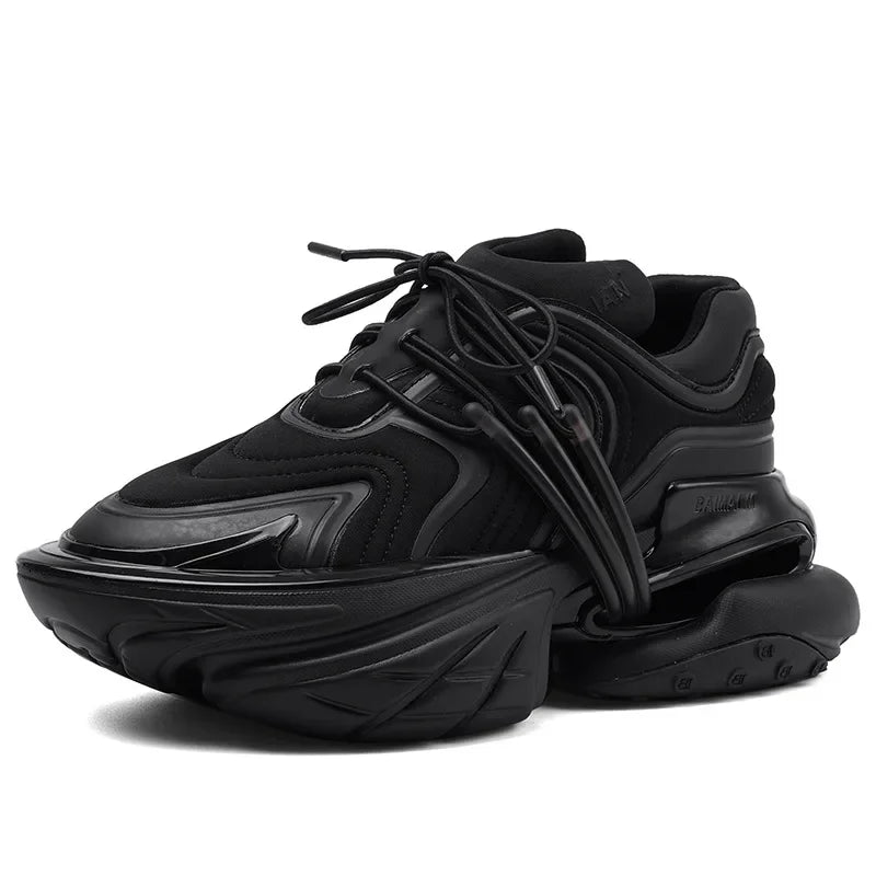 Chunky Sneaker Women Men Designer Spaceship Sport Shoes Fashion Casual Microfiber Leather Fabric Height Increased Platform Shoes