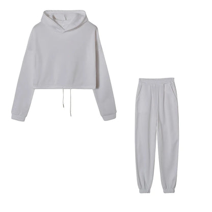 Fashion Trend Women's Wear, Long-sleeved Sports Casual Suit Waist Two-piece Set - Kimlud
