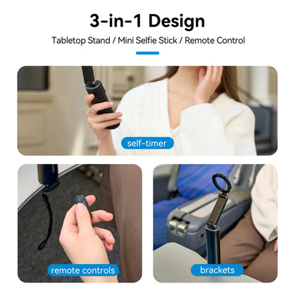 TELESIN 3 in 1 Selfie stick Phone Holder Wireless Remote Control Travel Clamp Magnetic 360° rotation Holder For Smart Phone