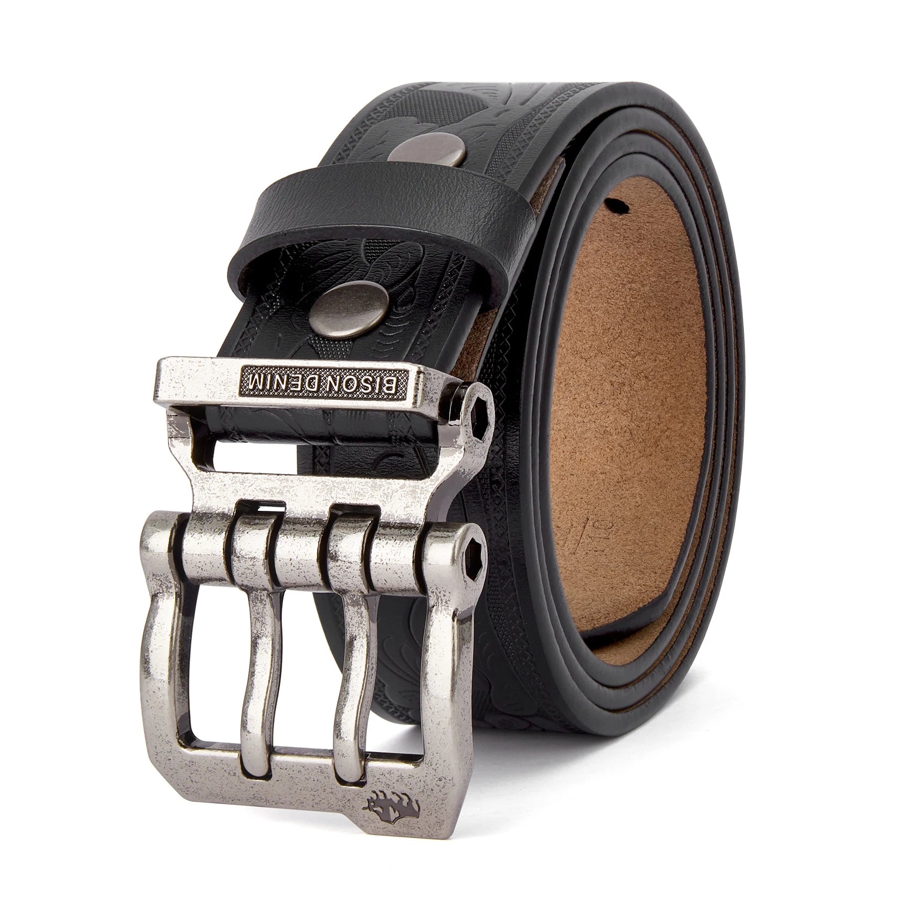 BISON DENIM Men Belt High Quality Leather Belt For Men Genuine Leather Strap Luxury Pin Buckle Fancy Vintage Jeans Belt For Men - Kimlud