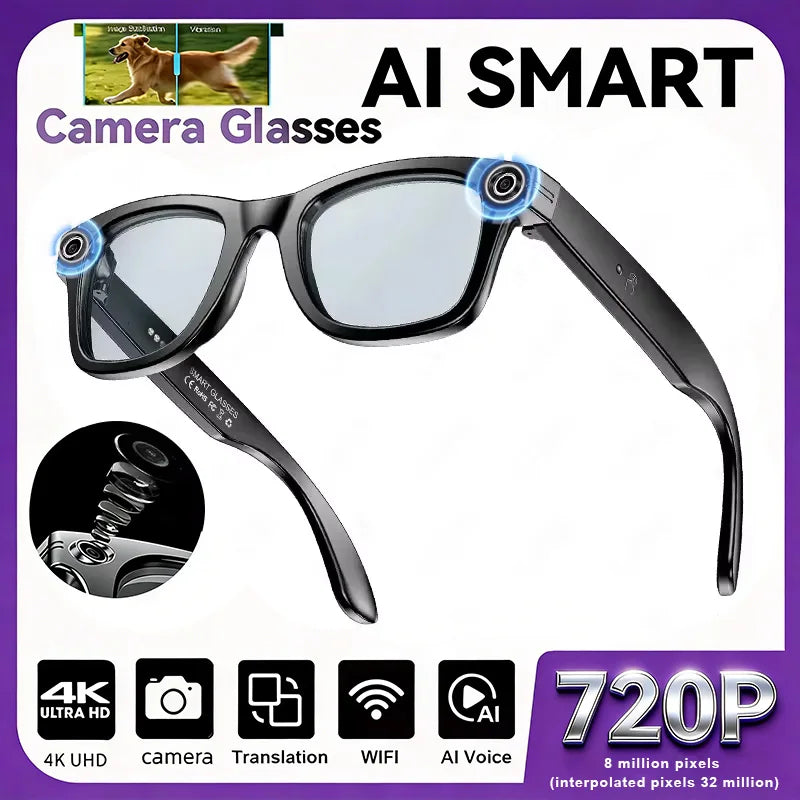 New Upgrade Smart glasses With Camera Video Recording AI Photo Recognition Bluetooth Call Translation Voice Sunglasses...