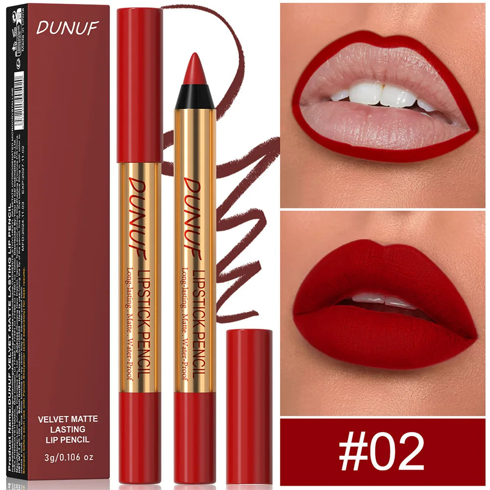 Waterproof Matte Lipliner Pencil Dark Red Contour Tint Lipstick Long Lasting Non-stick Cup Lip Liner Sexy Lips Makeup...