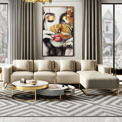 A Modern Design Corner Leather Couch Living Room Sofas Set Modular Home Furniture Sectional L Shaped Luxury Sofa |...