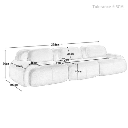 3-seater Sofa in Premium Cordsamt, Non-slip, Ergonomic Armrests and Highly Elastic Upholstery for Living Room and Bedroom, Green - Kimlud