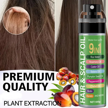 Multi-Botanic Hair Elixir 120ml - Rice Water & Keratin Fusion, 7 Oils Scalp Nourishment, Frizz-Free Shine