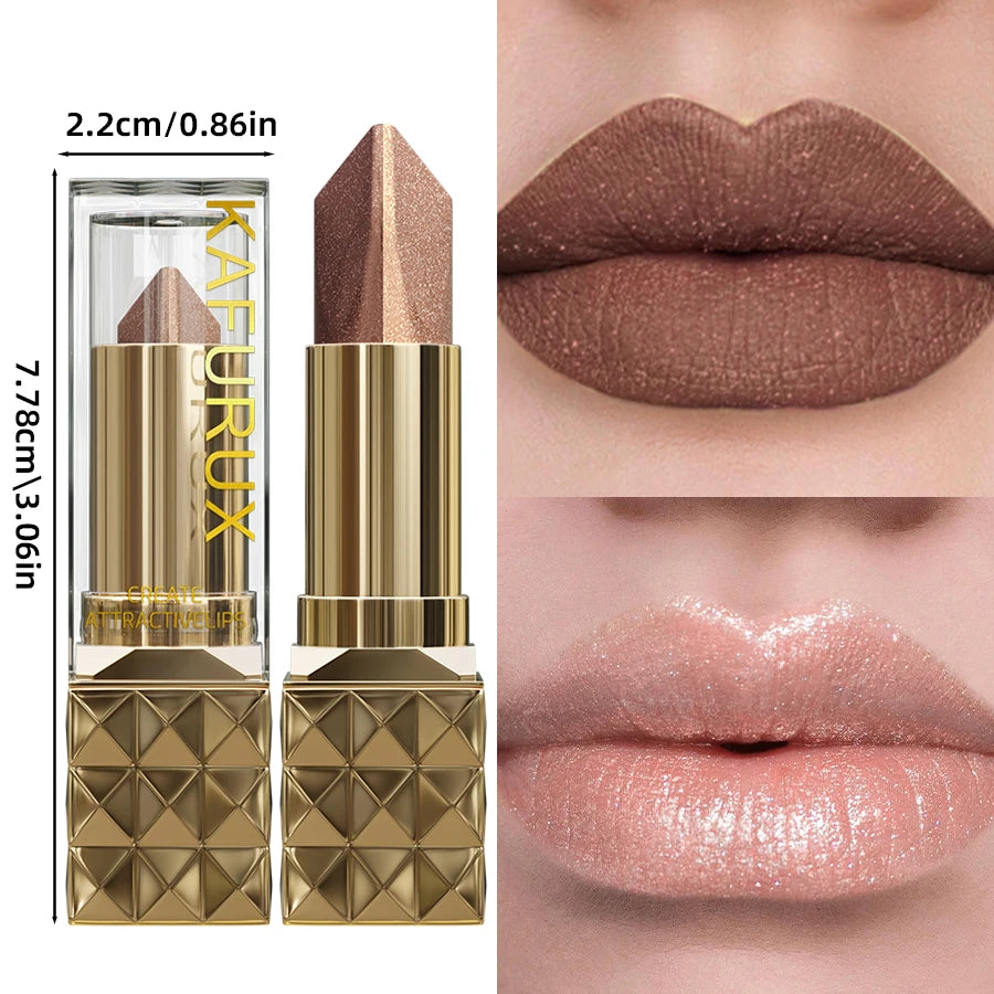 4 Color Glitter Two Tone Lipstick Matte Pearlescent Lip Tint,Shiny Metallic Lip Senior Lip Korean Makeup Gifts Lip Gloss...