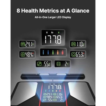 Smart Scale for Body Weight 2026 Upgraded with 8-Electrode Large Platform for Weight BMI Fat Muscle Mass Segmental Analysis Hig - Kimlud