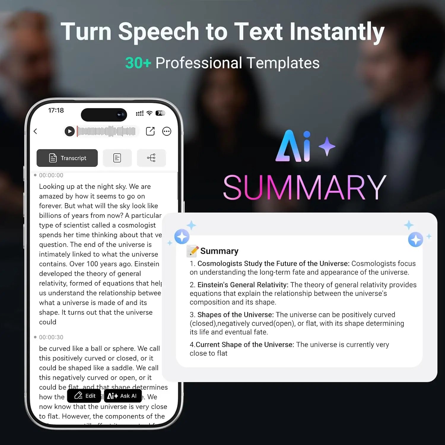 MECHEN 64GB  AI Voice Recorder, AI Notetaking Device for Meetings, Lectures, Calls, AI Transcription & Summarization
