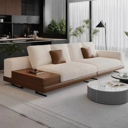 Connery Straight Sofa Linen-cotton Italian Light Luxury Modern Minimalist Living Room Furniture Villa Sofa with Small...