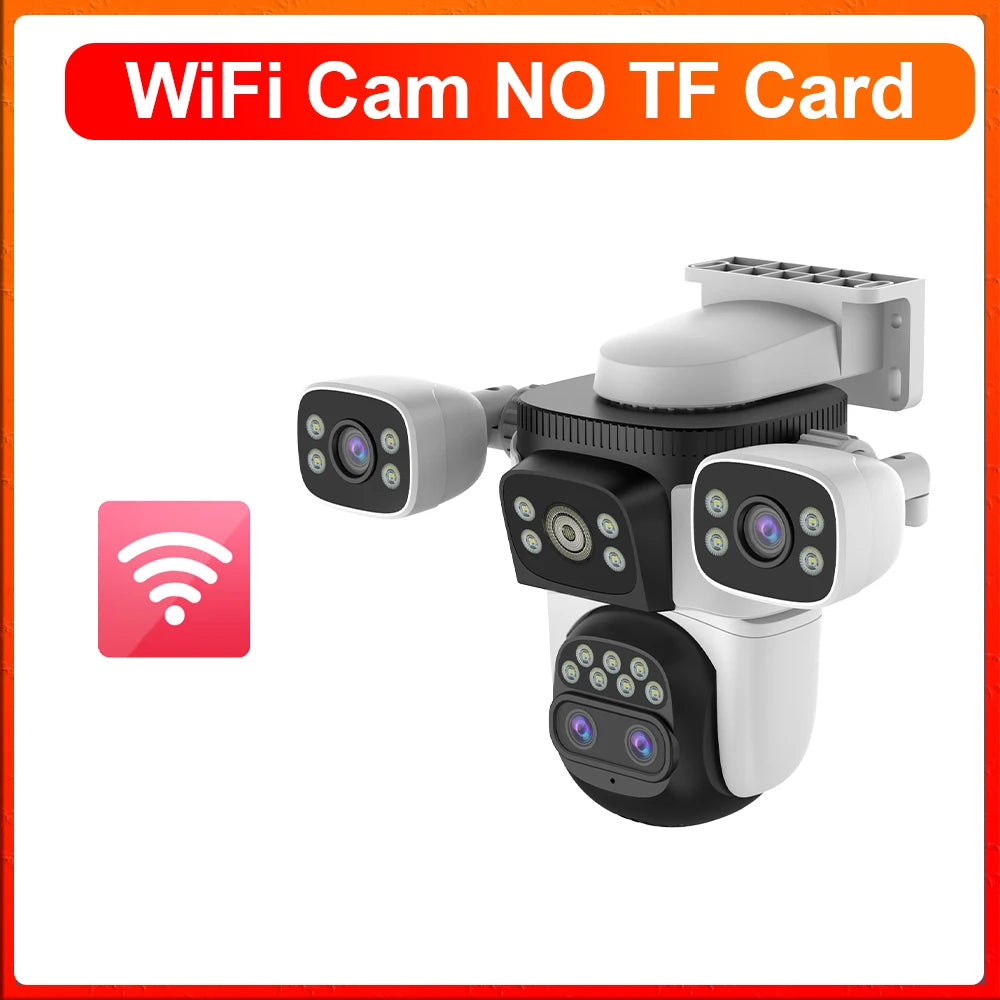 LS VISION 20MP WiFi Security Cameras 10X Zoom Three Screen Four Lens CCTV PTZ Auto Tracking Human Detection Surveillance Cameras