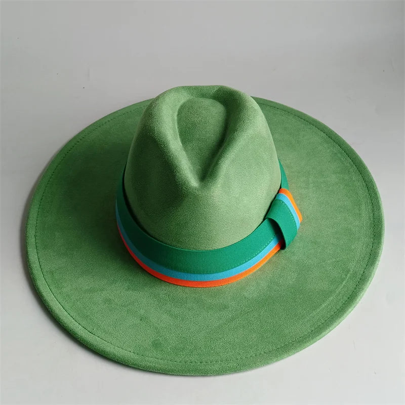 Grayish Brown Suede Hat Wide Brim 2026 NEW Fedora Hat Men Women Autumn Winter Felt Hats Classic Church Fedoras Chapeau...