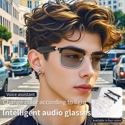 2025 NEW Smart Translation AI Glasses Multi Language Translation Voice Assistant Magnetic Charging Audio Call Smart SunGlass