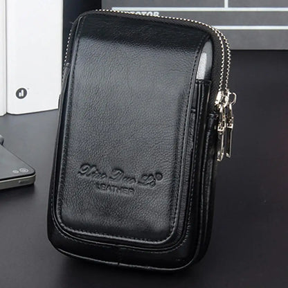High Quality Men Genuine Leather Waist Pack Bag Coin Cigarette Purse Pocket Pouch Belt Bum Cell/Mobile Phone Case Fanny...