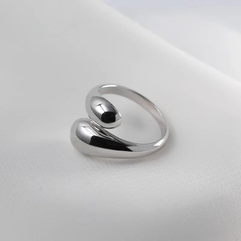 925 Sterling Silver Rings for Women Couple Minimalist Handmade Simple Big Open Ring Party Prevent Allergy Jewelry...