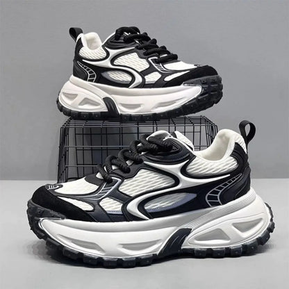Casual Style Breathable Sporty Men's Shoes Thick Bottom Versatile High-End Lightweight Fashionable Dad Shoes Comfortable Wear - Kimlud