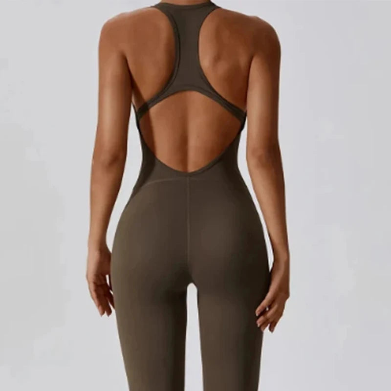 Gym Tracksuit Jumpsuit Sports Overalls for Women Sexy Workout Set Fitness Bodysuit Romper Sportswear Women One-Piece Yoga Suit - Kimlud