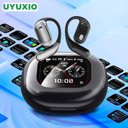UYUXIO Real Time Translation Wireless Earbuds with 144 Language OWS LCD Touch Screen Earphone AI Language Headphone for Business