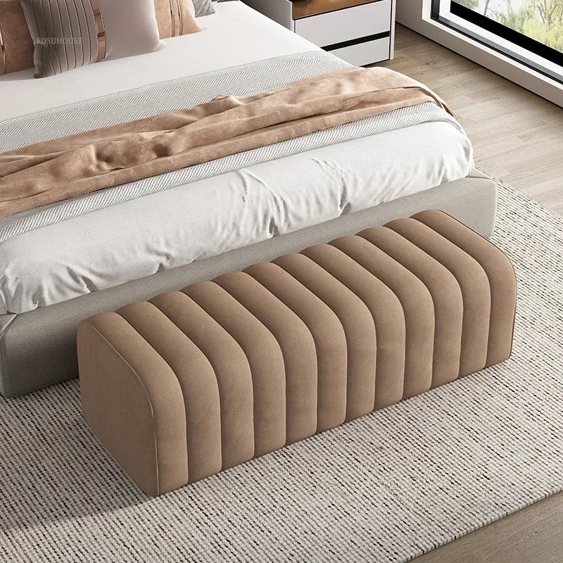 Nordic Shoe-changing Stool Home Furniture Doorway Ottoman Simple Comfortable Soft Bag Bench Cloakroom Sofa Side Stools h - Kimlud