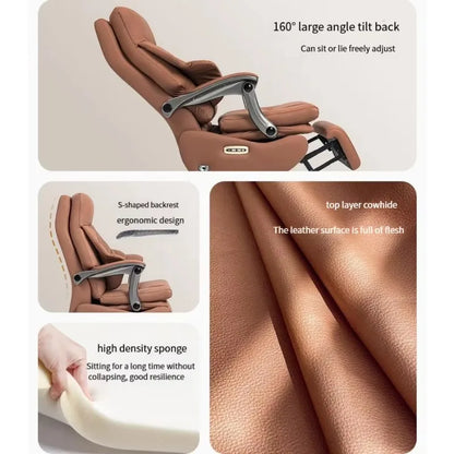 Contemporary Luxury Office Chair Ergonomic Conference Reception Chair with Electric Massage Feature Leather Design for Boss - Kimlud