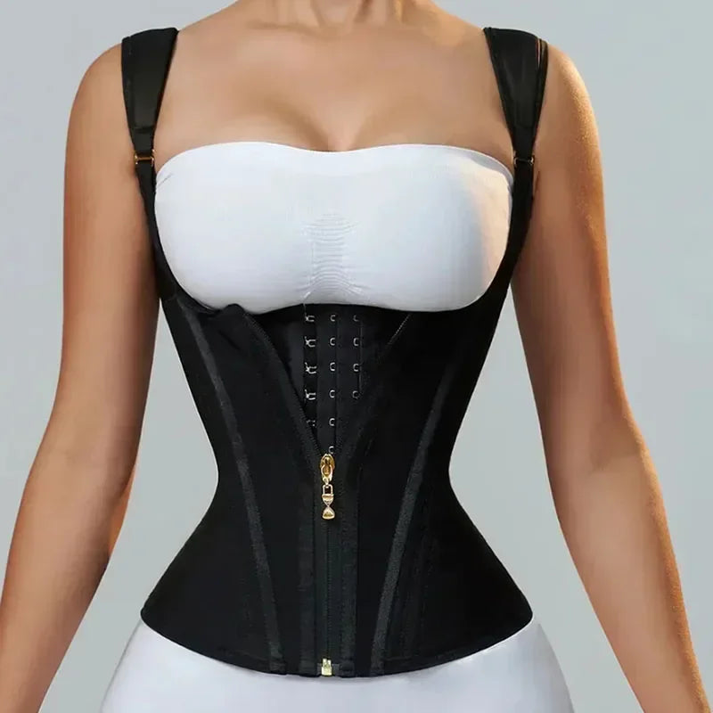 Fajas Colombianas Body Shaper Shapewear Women Vest Tops Double Compression Waist Trainer Corset Adjustable Zipper and Hook-eyes - Kimlud