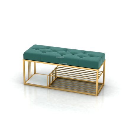 Nordic Iron Shoe Changing Stools Home Living Room Furniture Door Ottomans Light Luxury Cushioned Bench Creative Bed End Stool X - Kimlud