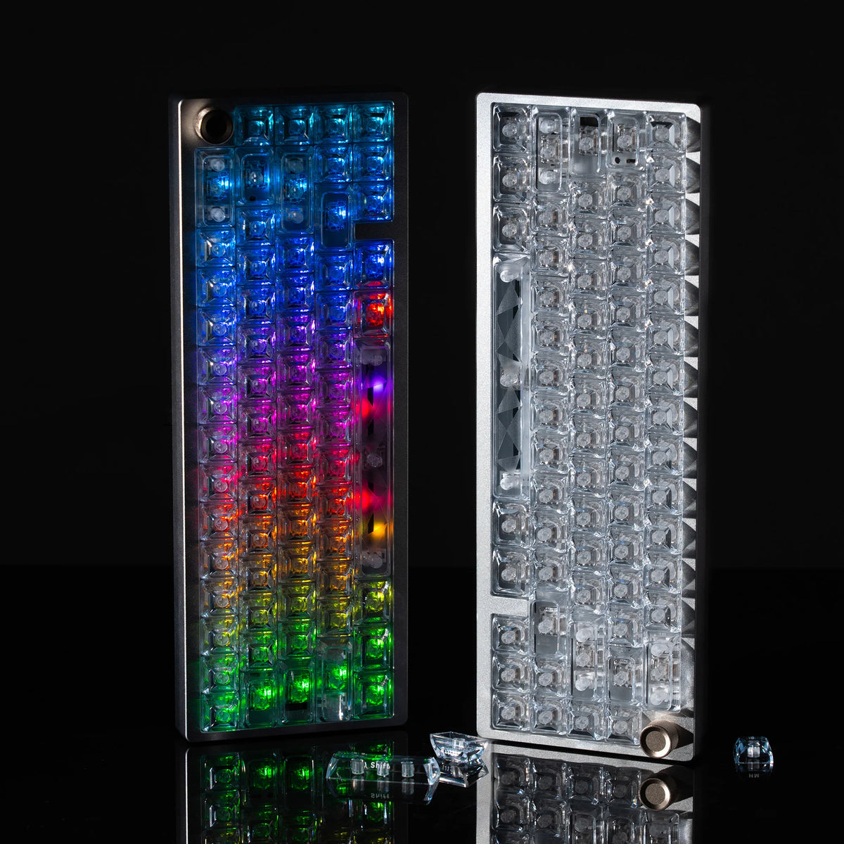 Womier Ice Cube Keycap 126 Keys Diamond RGB Shine Through Keycaps ASA Profile Transparent Custom Keycaps for Mechanical...
