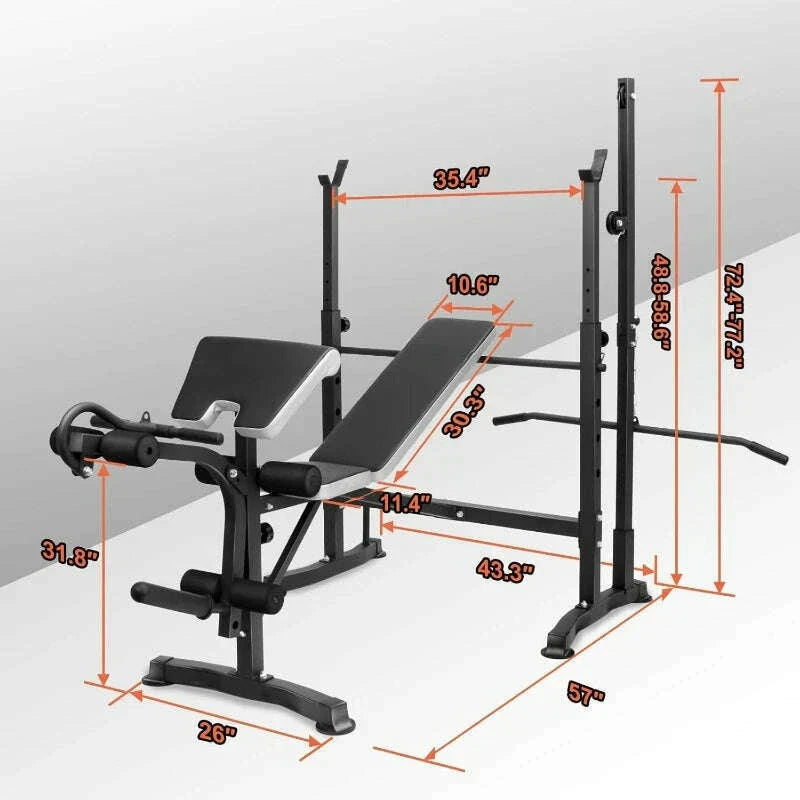 Adjustable Weight Bench Set Workout Equipment for Home Workouts Bench Press Leg Developer Home Gym Full Body Workout