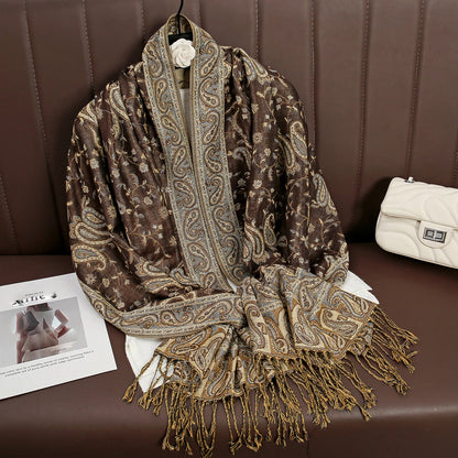 Luxury Brand Autumn Cashmere Pashmina Shawl Lady Wrap Warm Winter Scarves Design Print Female Foulard Cotton Stoles...