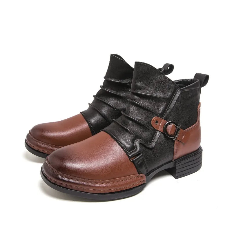 Autumn Winter Retro Ankle Boots for Men Fashion Casual Size Zipper Motorcycle Boots Man New Designer Warm Platform Shoes Male