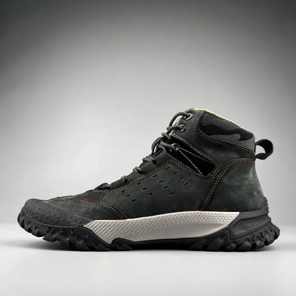Men Shoes New Cow Leather High Tops Sport Hiking Shoes Outdoor Sneakers Skidproof Cow Leather Climbing Boots