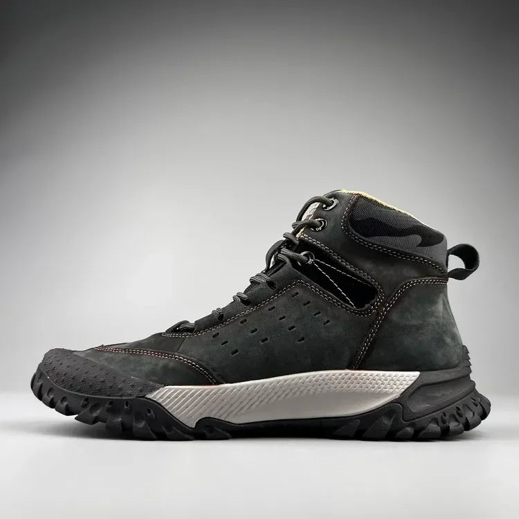 Men Shoes New Cow Leather High Tops Sport Hiking Shoes Outdoor Sneakers Skidproof Cow Leather Climbing Boots